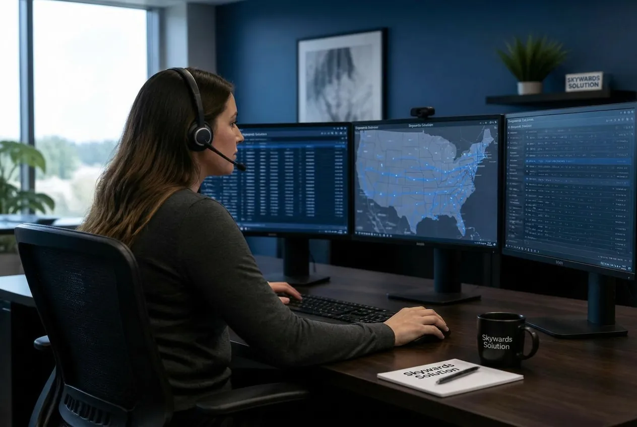 Skywards dispatcher coordinating loads